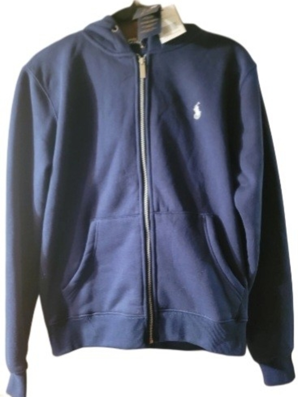 Polo by Ralph Lauren Navy Full-Zip Fleece Lined With White Pony Size Medium NWT